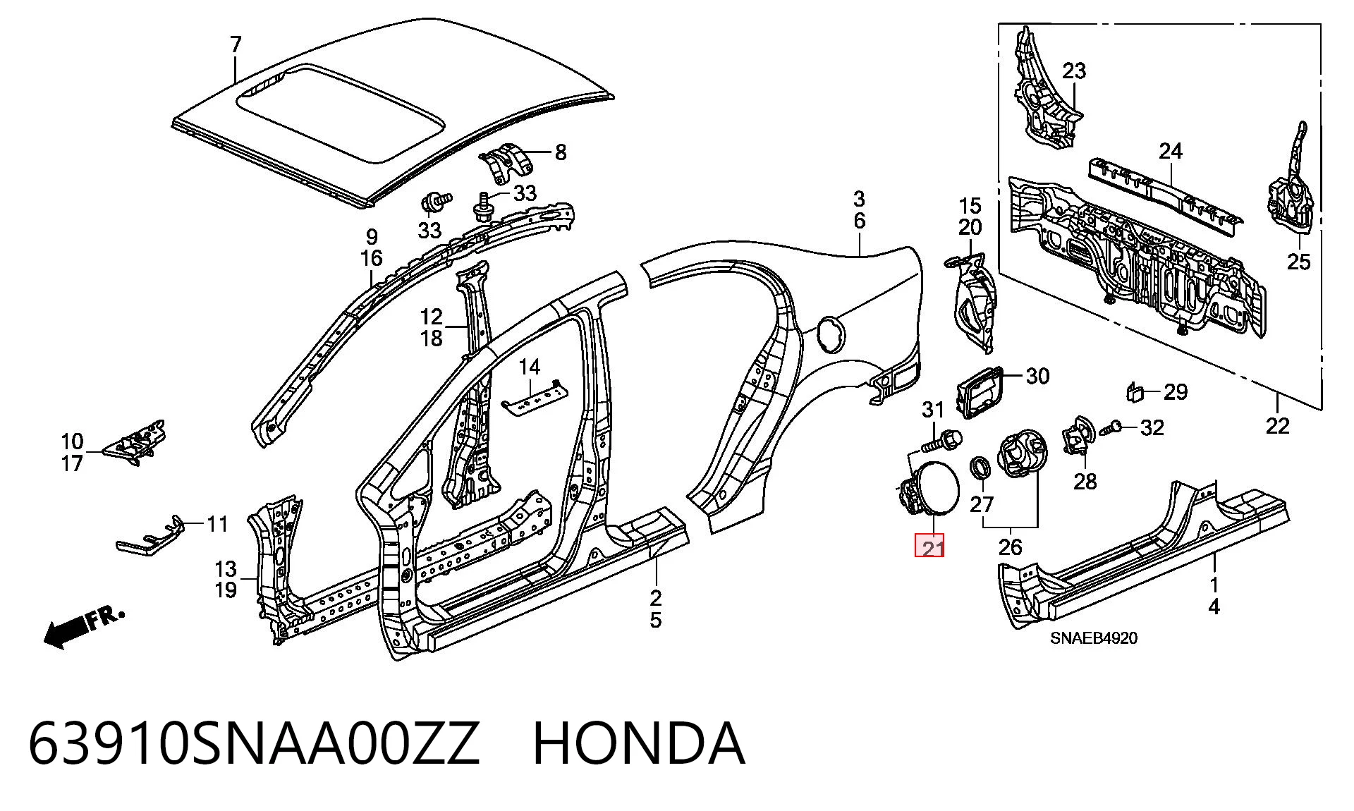 63910SNAA00ZZ Honda Tapa tanque combustible