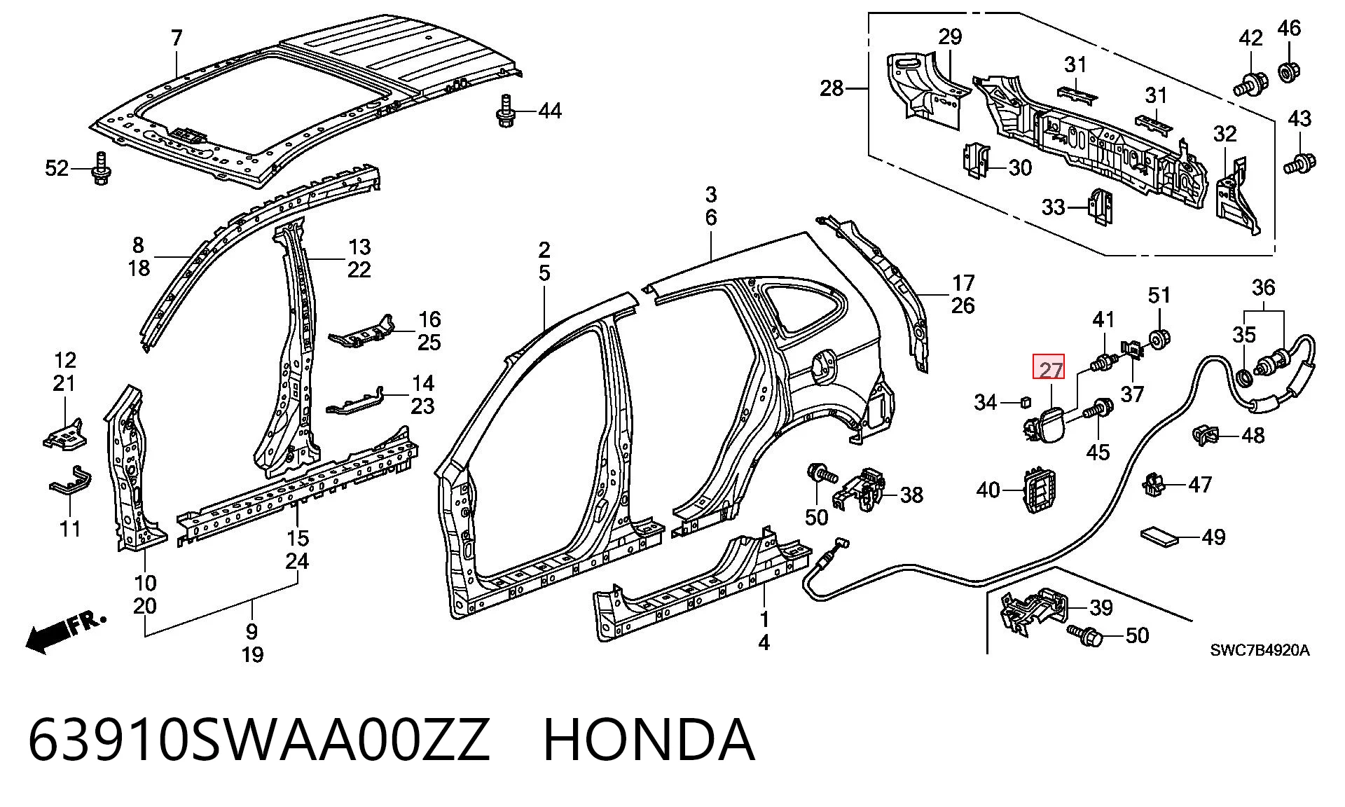 Tapa tanque combustible para Honda CR-V III RE
