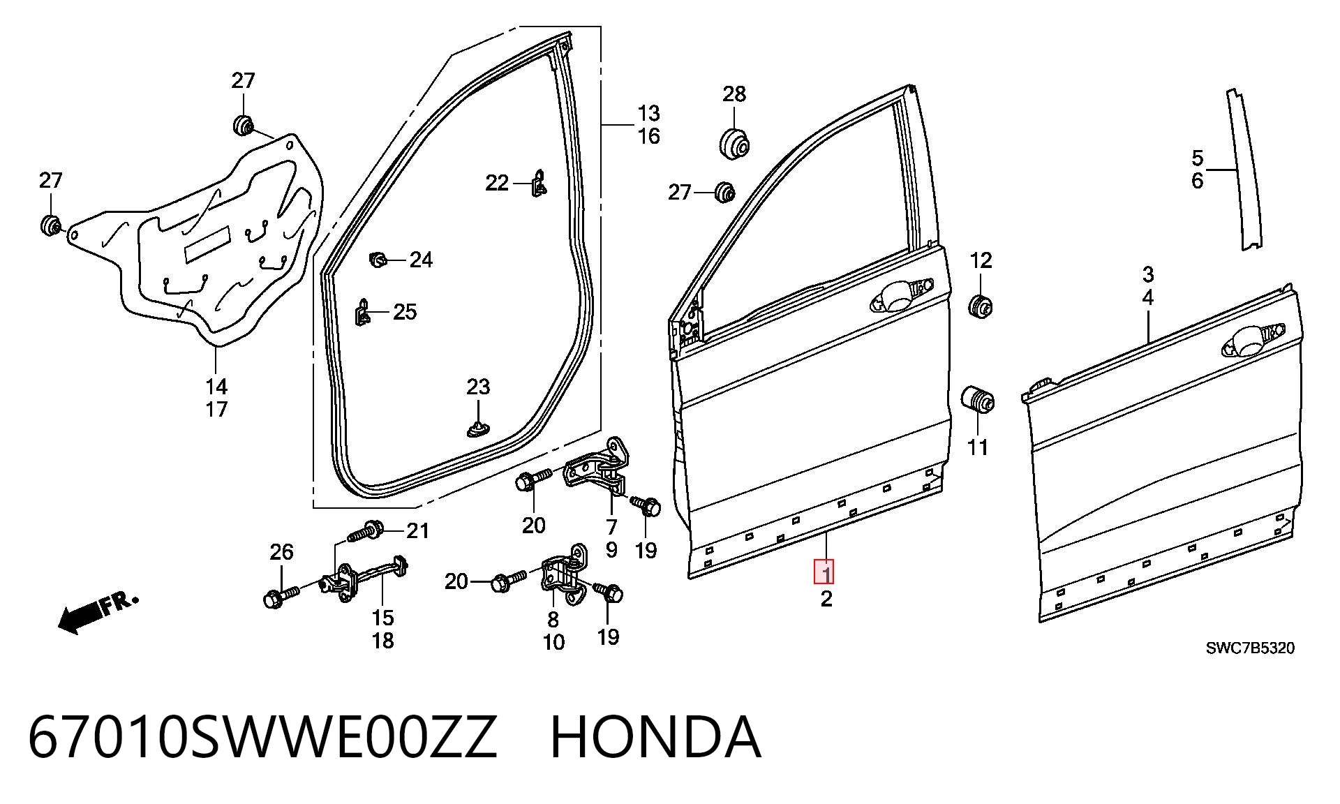 67010SWWE00ZZ Honda