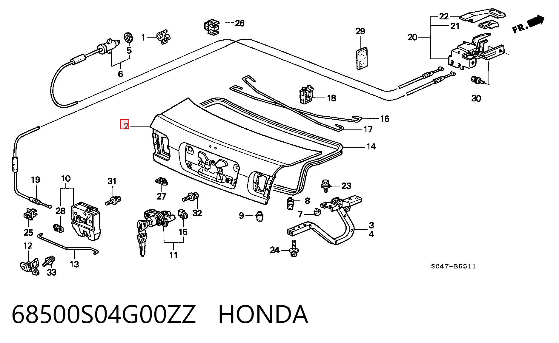 Comprar Tapa del maletero Honda Civic VI EJ9, EK3/4 a bajo precio