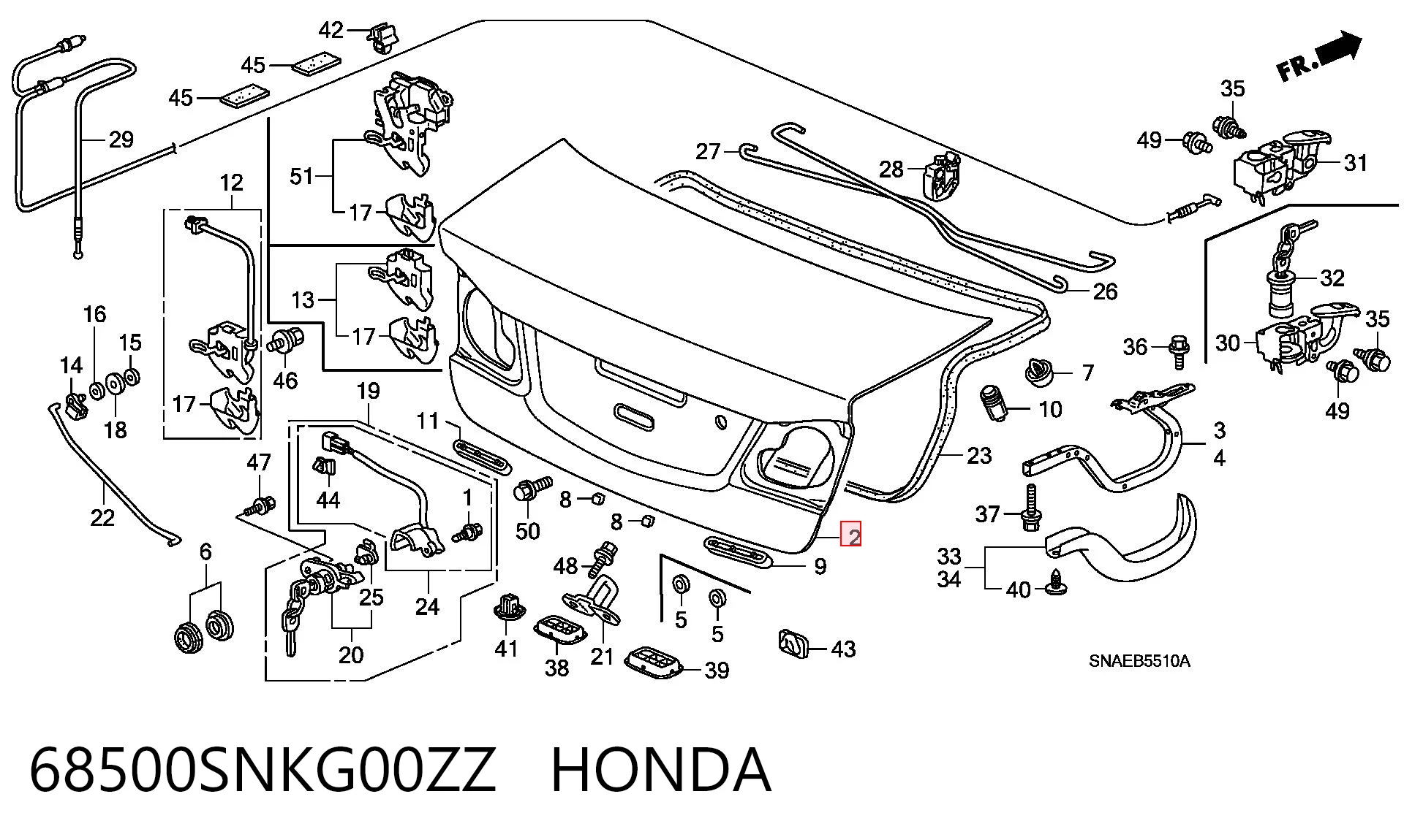 Comprar Tapa del maletero Honda Civic VIII FD, FA a bajo precio