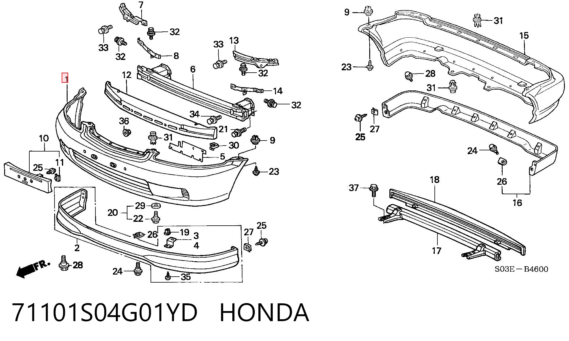 Comprar Paragolpes Honda Civic VI EJ9, EK3/4