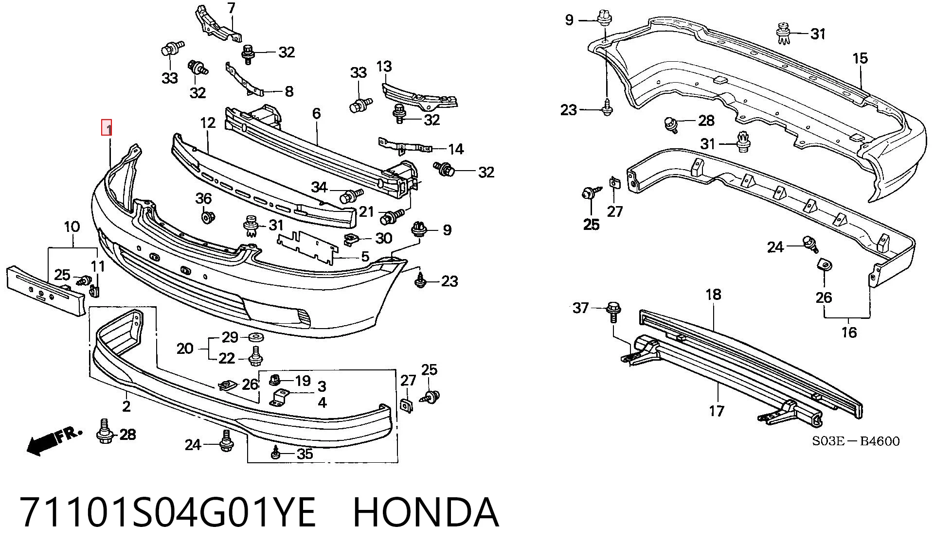  Paragolpes Honda Civic 6