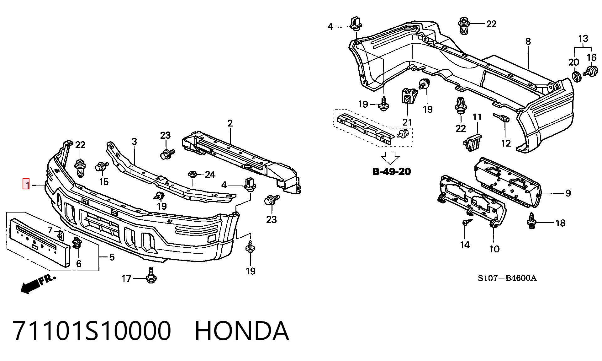 Parachoques Honda CR-V  (RD)
