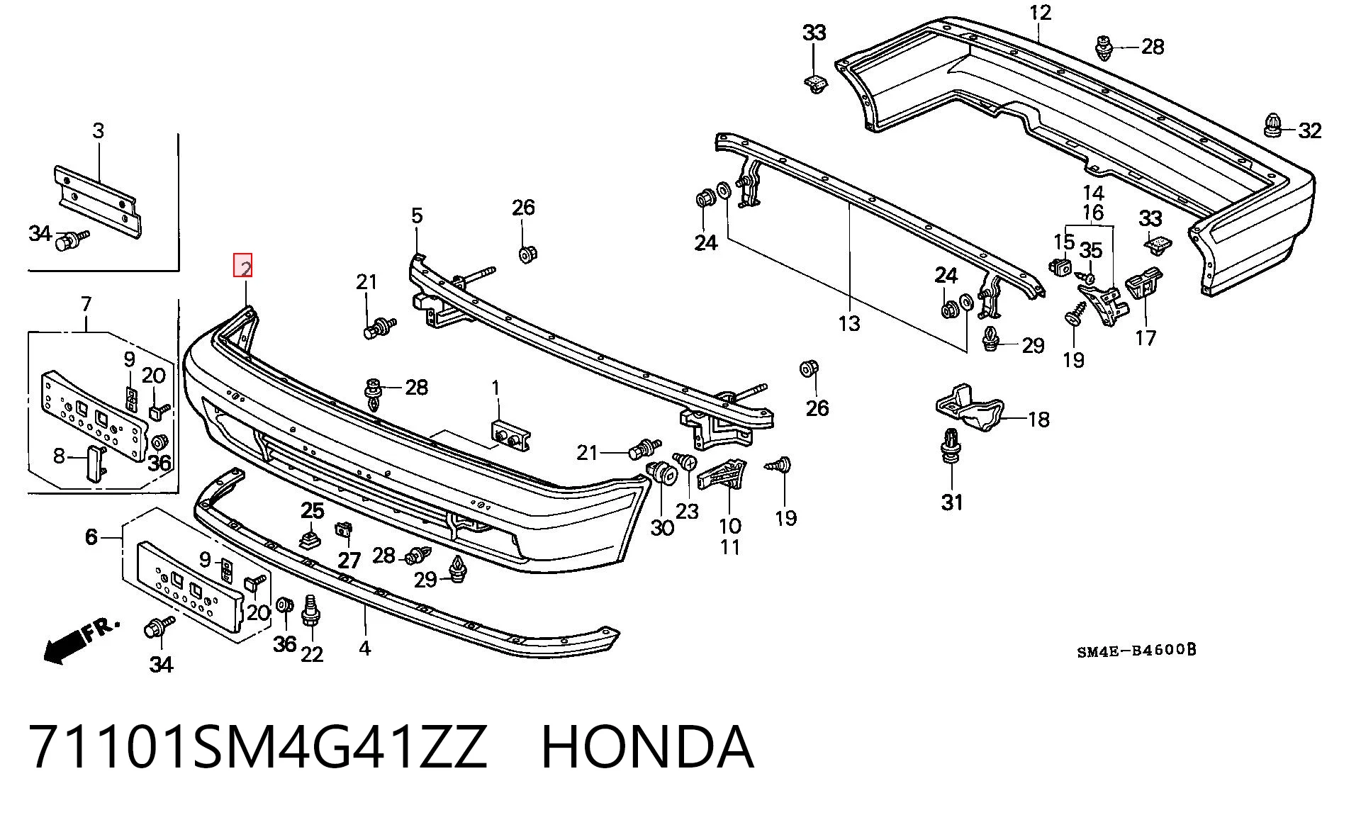 Paragolpes delantero para Honda Accord IV CB3, CB7