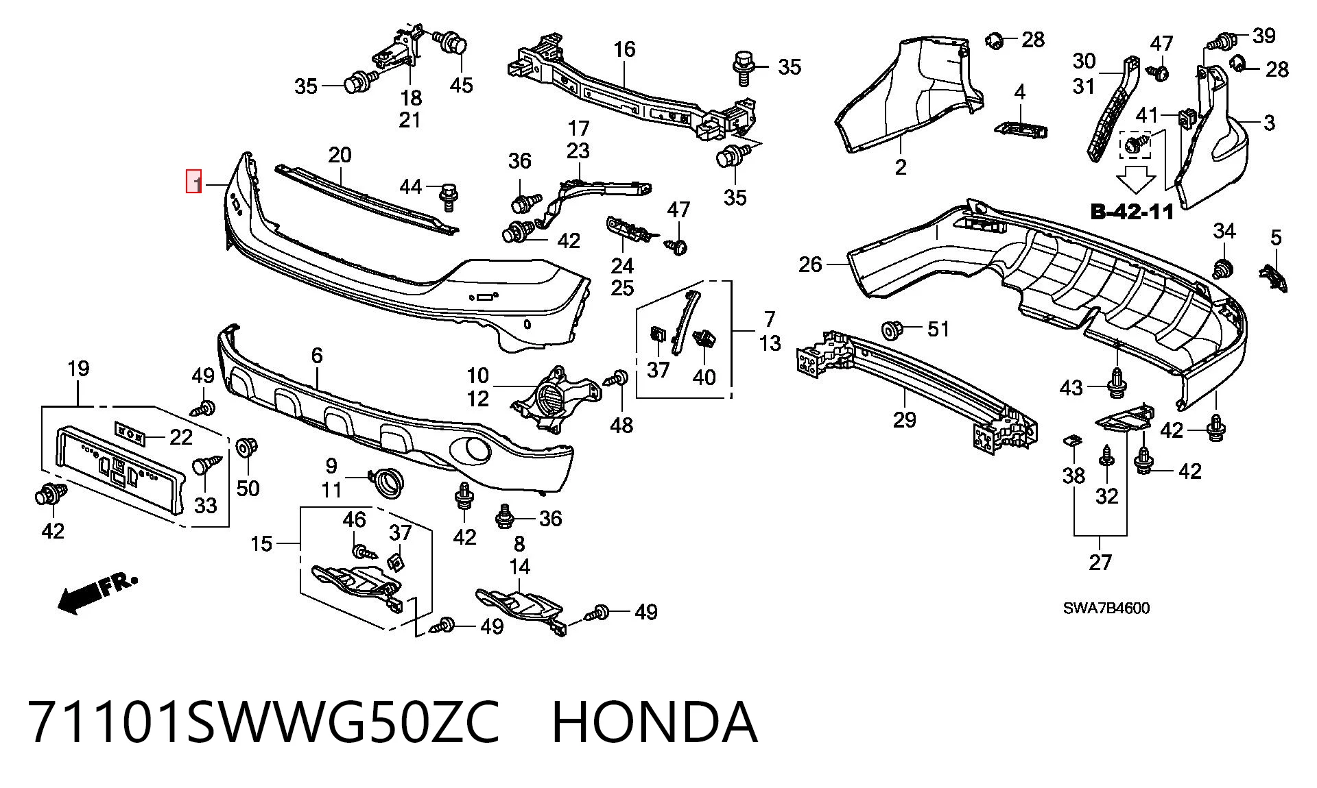 Comprar Paragolpes Honda CR-V III RE