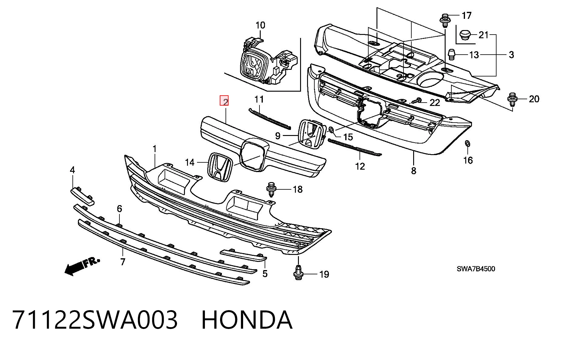 71122SWA003 Honda
