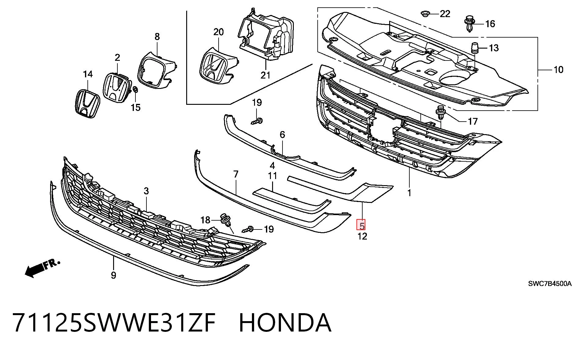 71125SWWE31ZF Honda