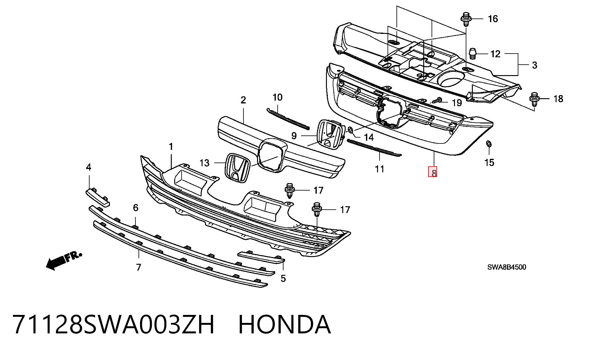  Parrilla Honda CR-V 3