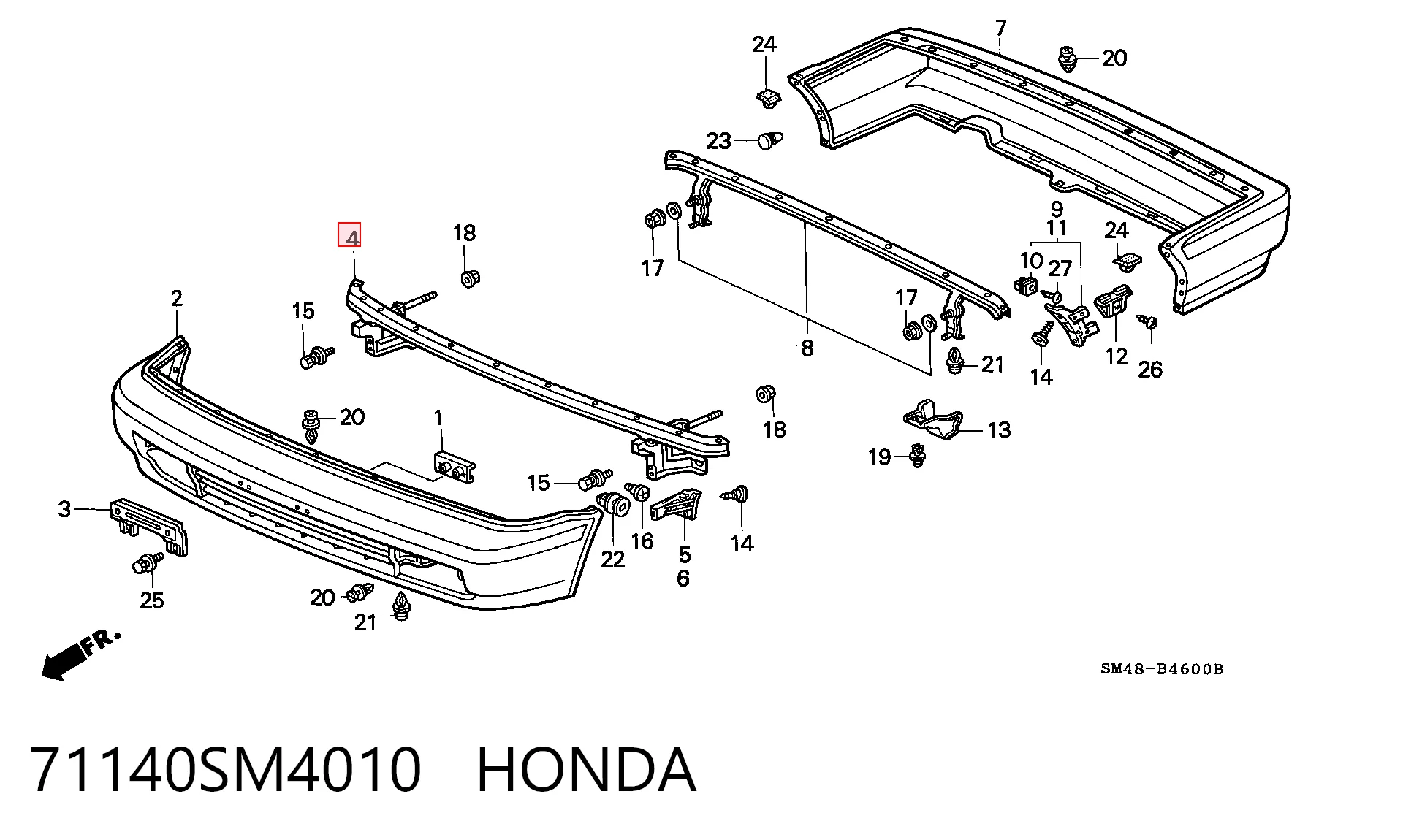 Comprar Refuerzo de parachoques delantero Honda Accord IV CB3, CB7 a bajo precio