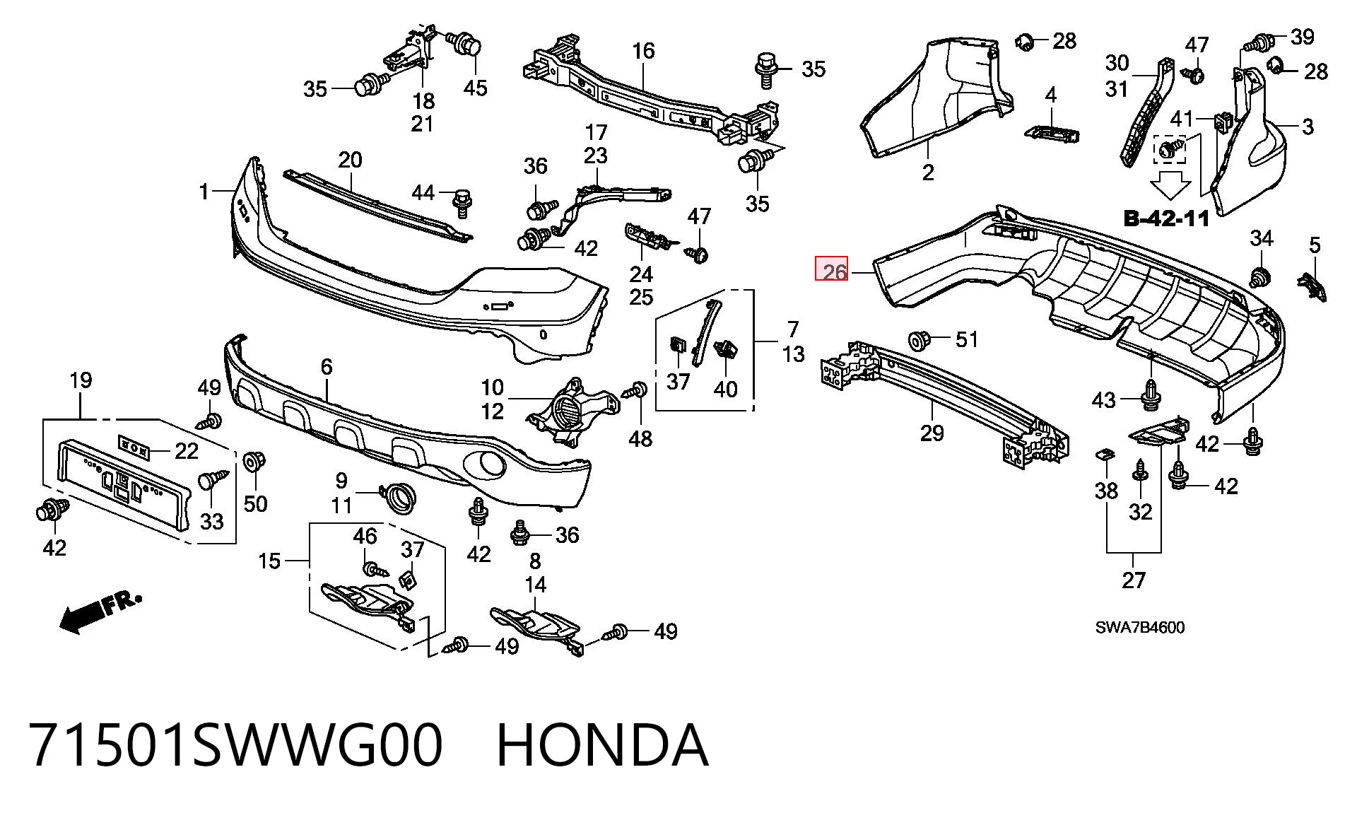 71501SWWG00 Honda