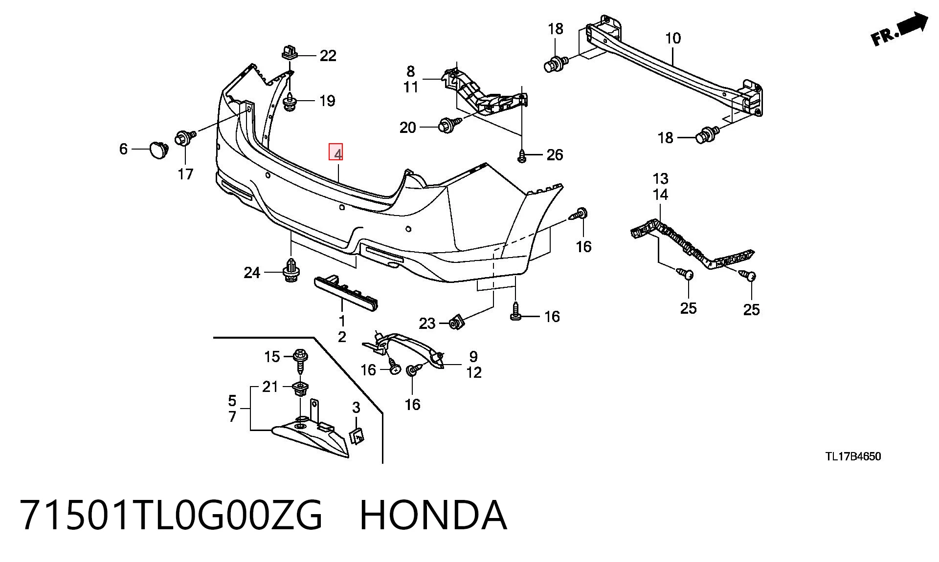 71501TL0G00ZG Honda