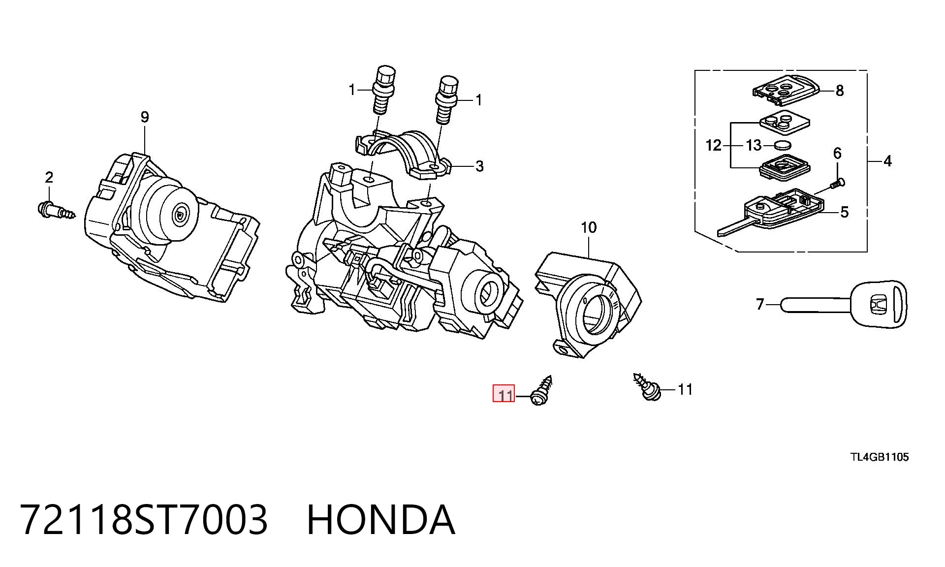 72118ST7003 Honda