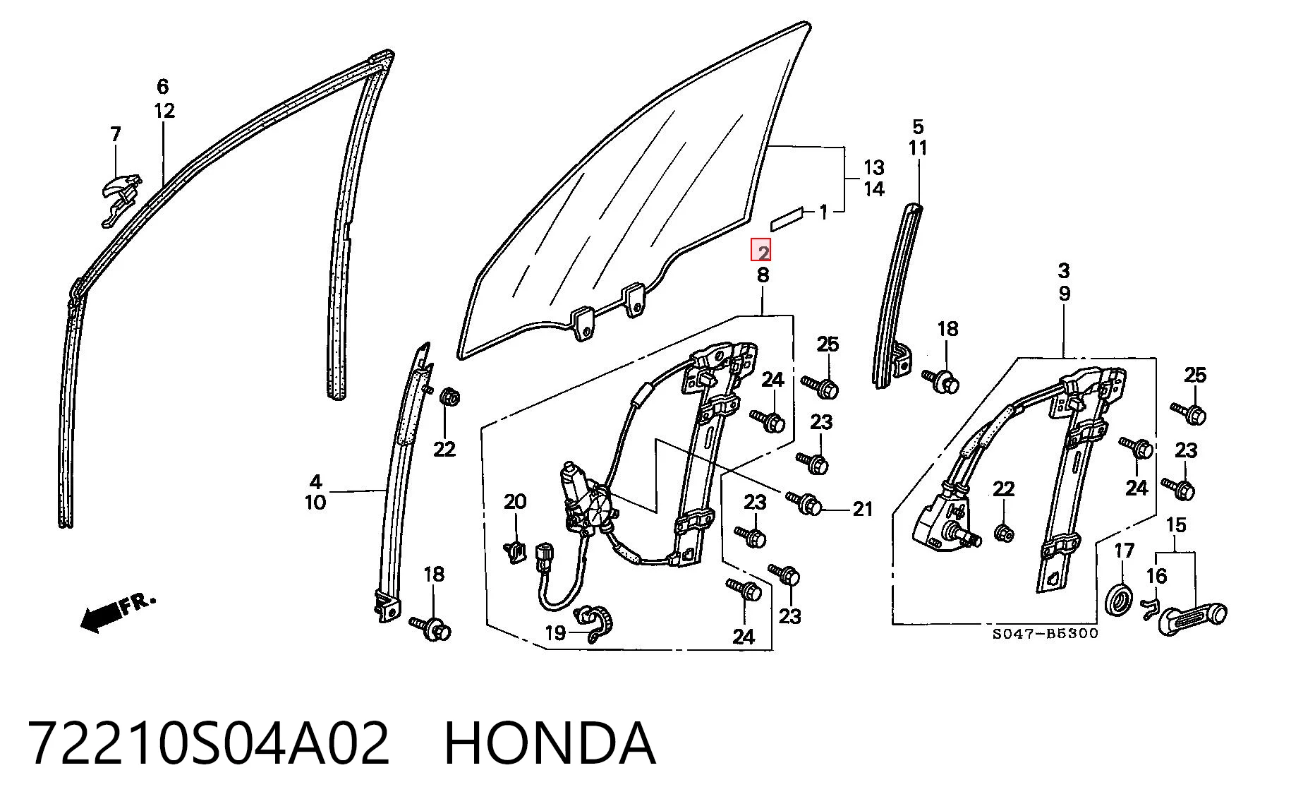 Mecanismo elevalunas delantero derecha Honda Civic VI