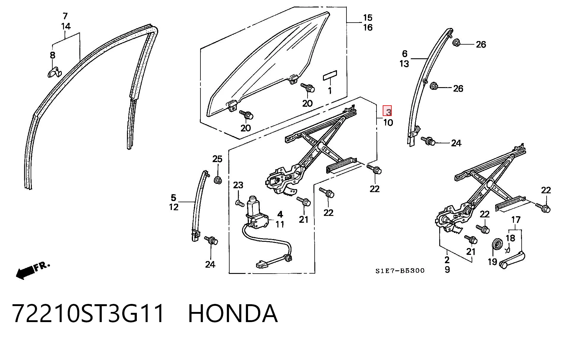 Elevalunas eléctrico Honda Civic VI (MA,MB)