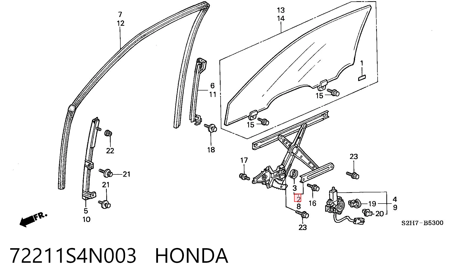 Comprar Mecanismo de elevalunas de la puerta delantera derecha Honda HR-V  GH a bajo precio