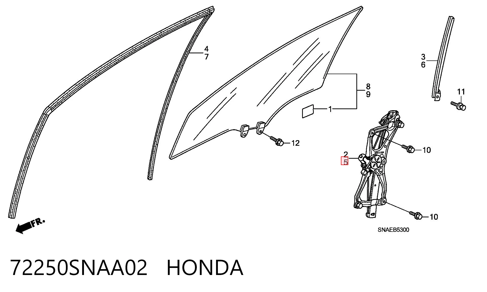 72250SNAA02 Honda Elevalunas