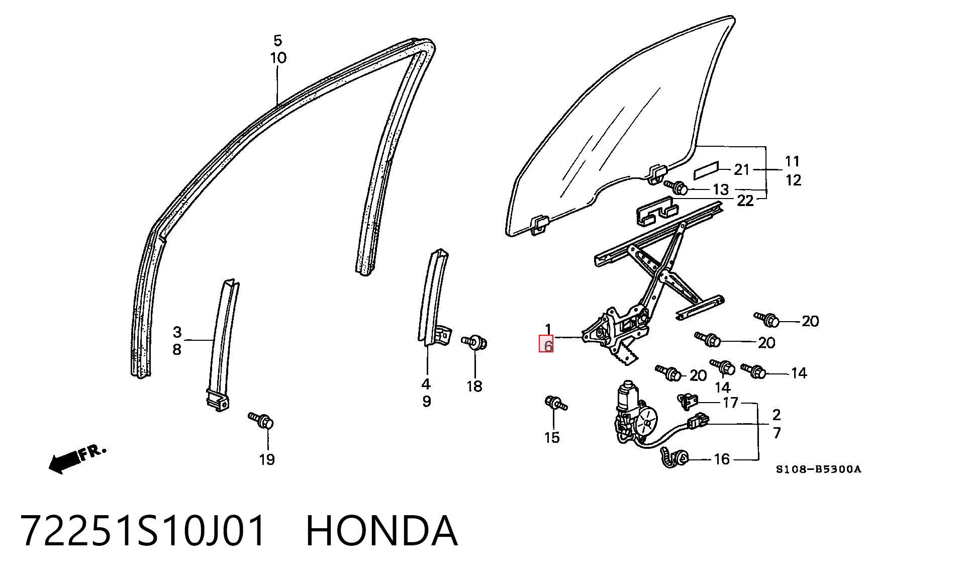 72251S10J01 Honda Elevalunas