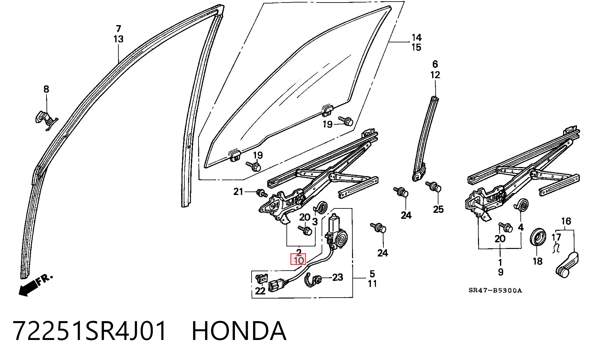 72251SR4J01 Honda Elevalunas