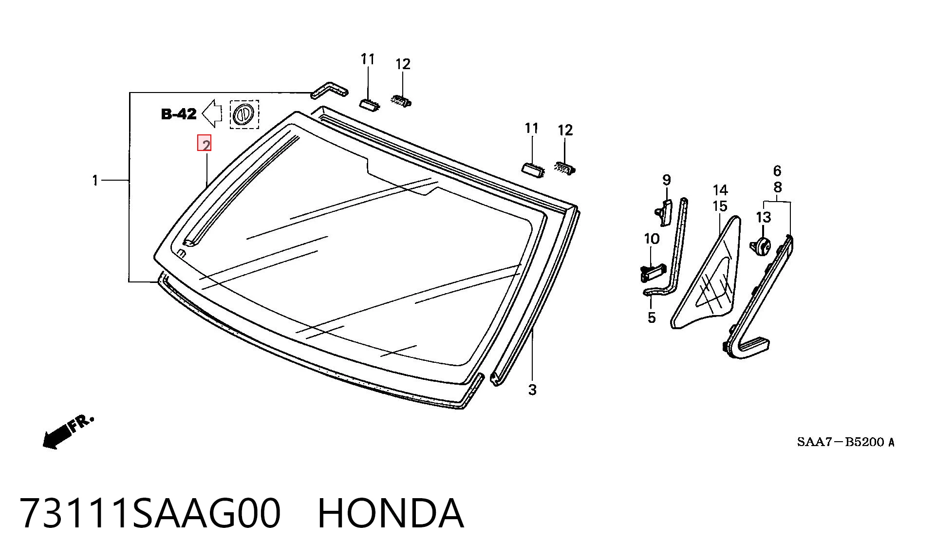 Parabrisas delantero  Honda Jazz  (2002-2008)