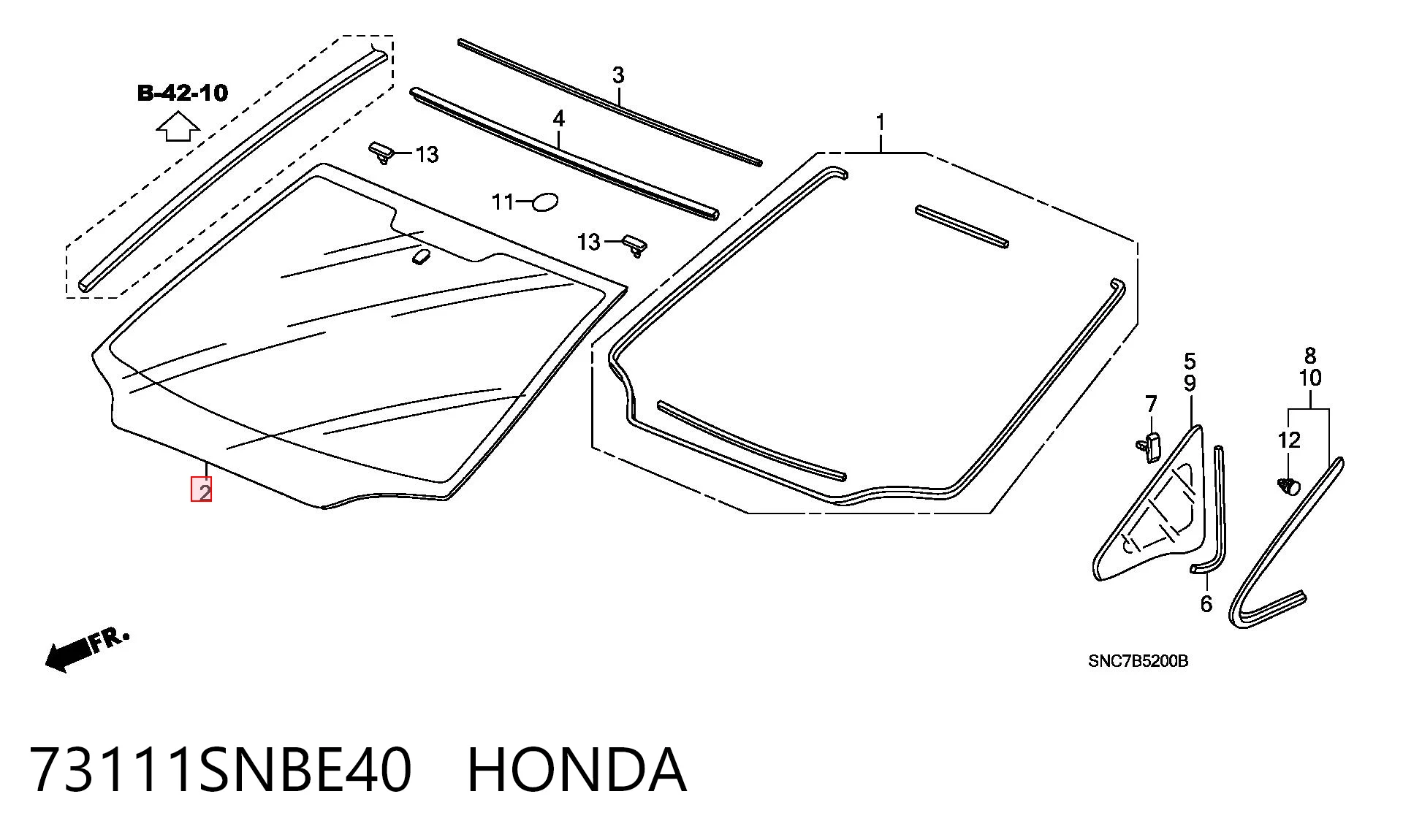 73111SNBE40 Honda