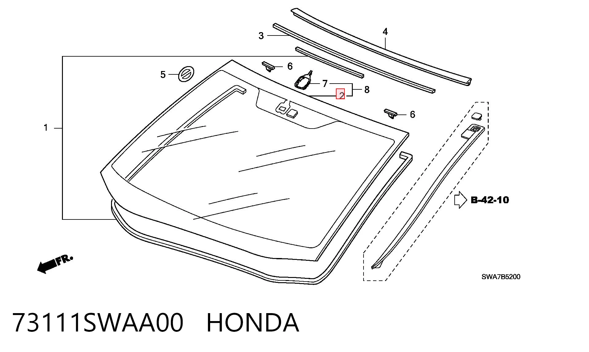 Parabrisas HONDA 73111SWAA00
