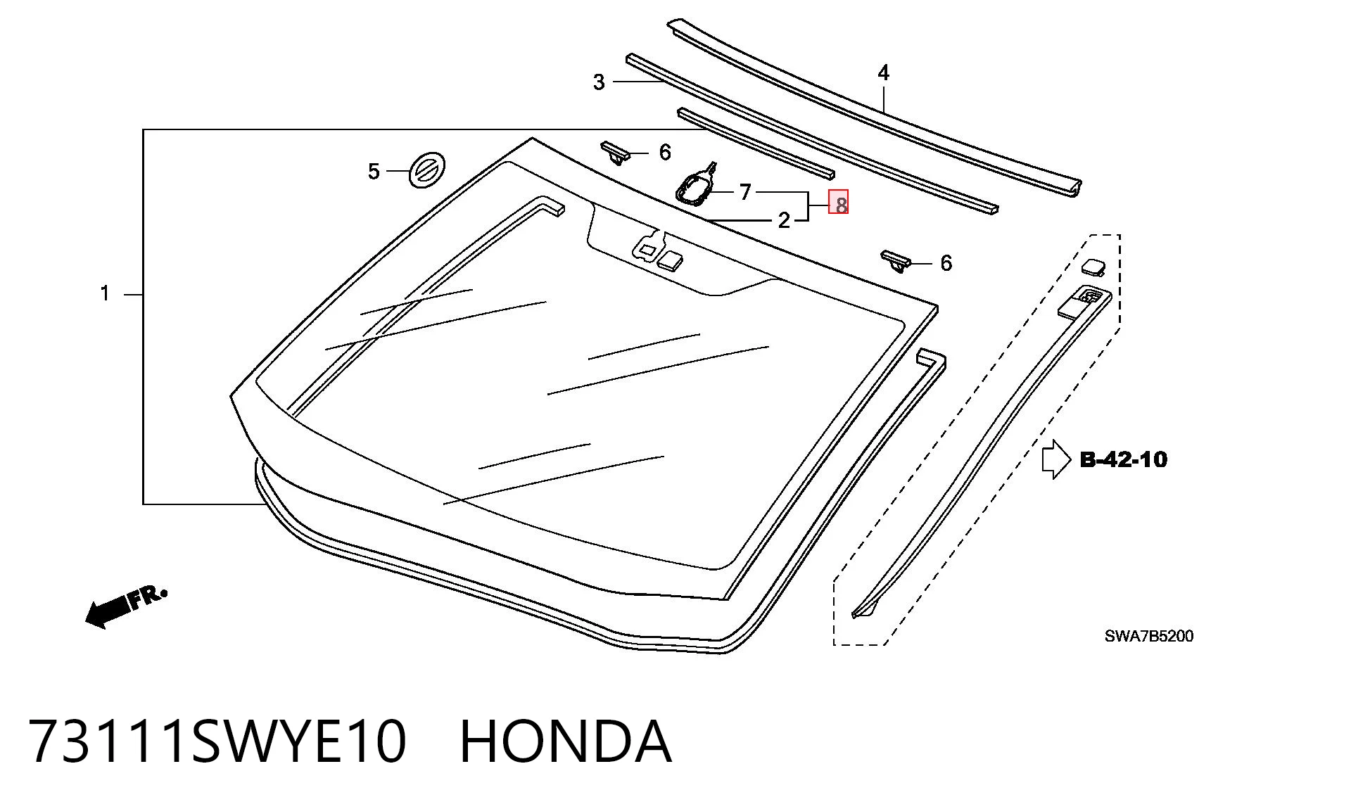 Parabrisas HONDA 73111SWYE10