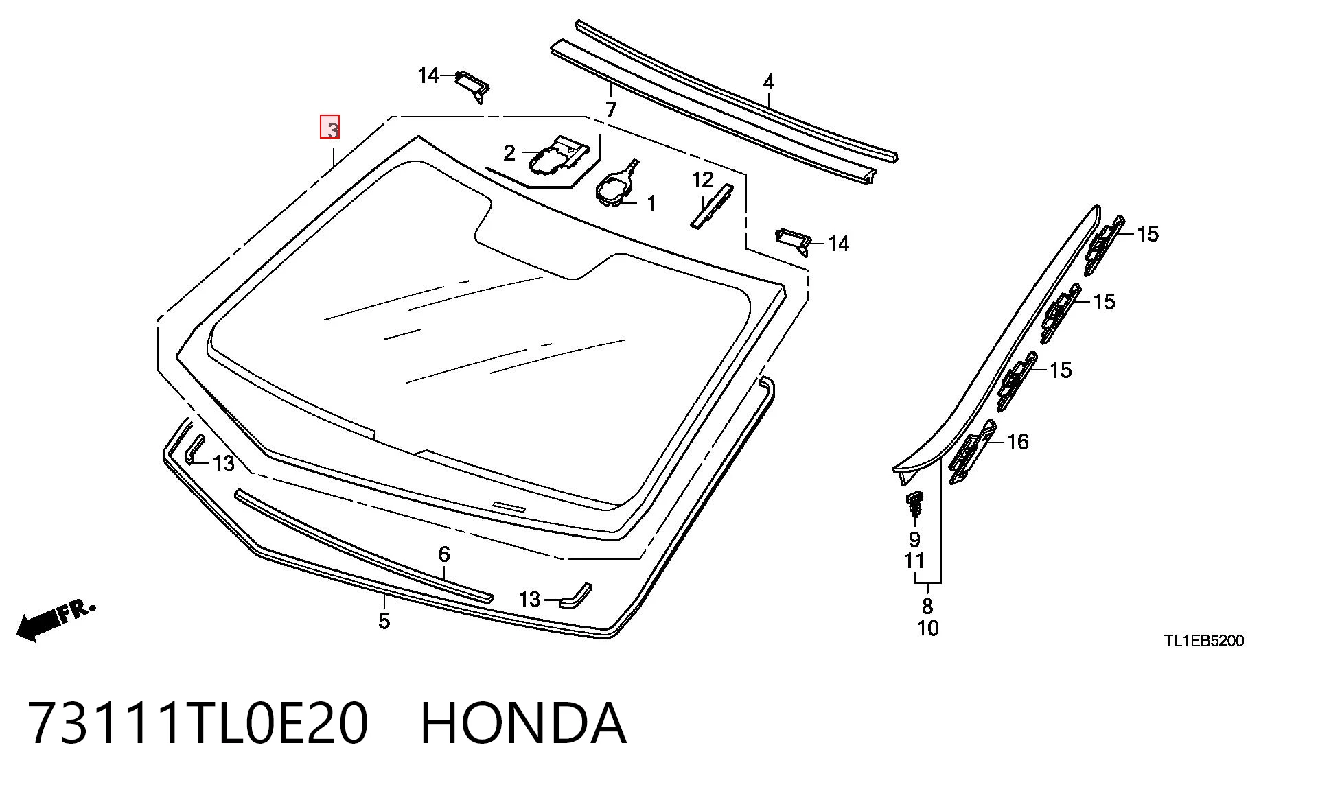 Parabrisas HONDA 73111TL0E20