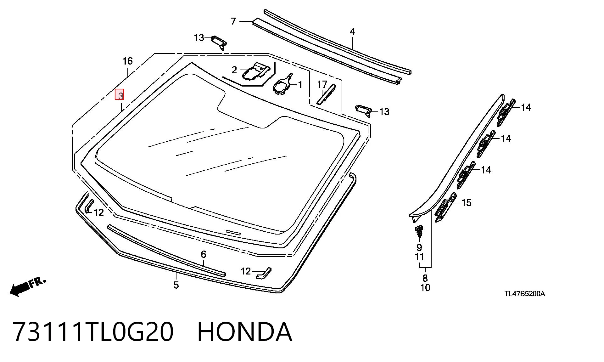 GS3015D12S FPS Parabrisas delantero 
