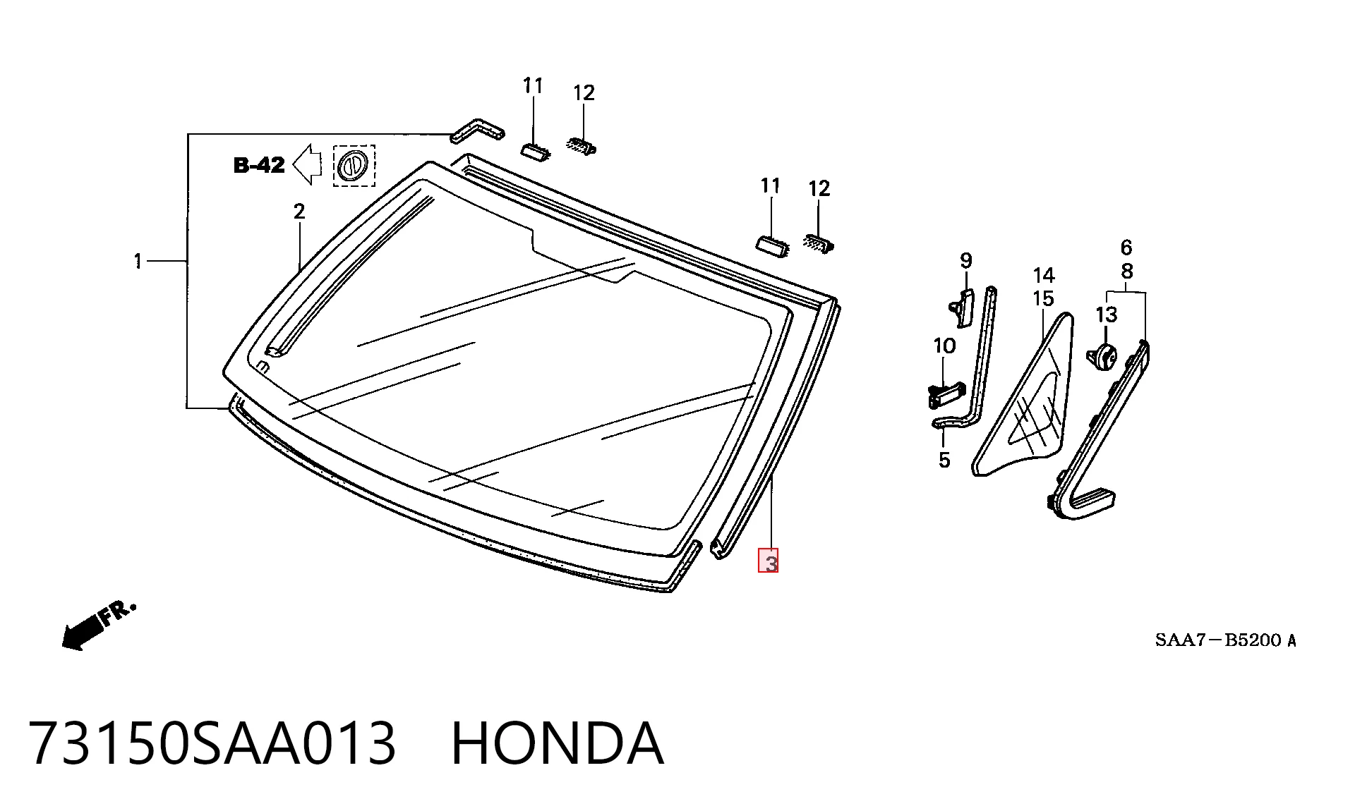 Comprar Moldura de parabrisas Honda Jazz  GD, GE a bajo precio