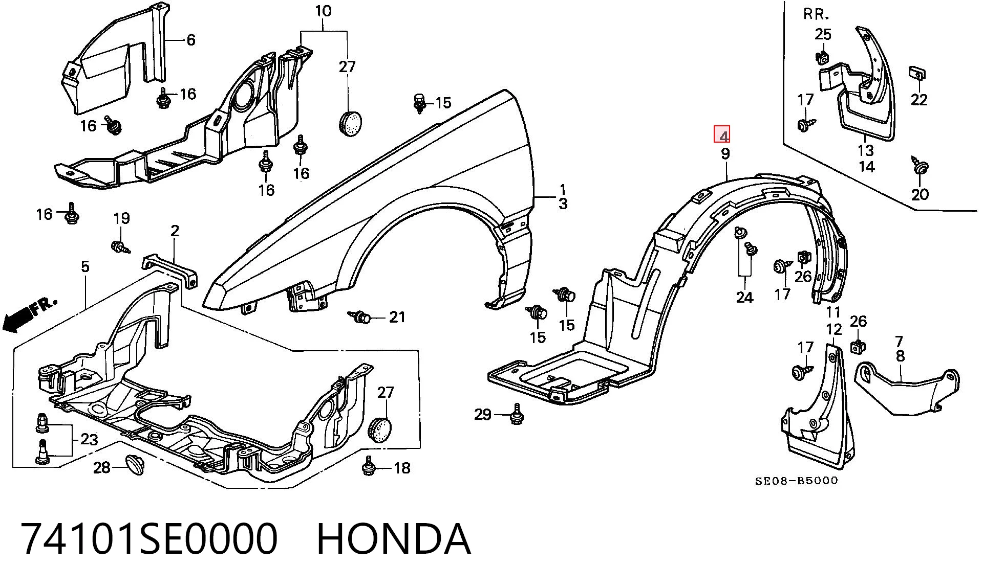 Comprar Paso de rueda delantero derecho Honda Accord III CA4, CA5 a bajo precio
