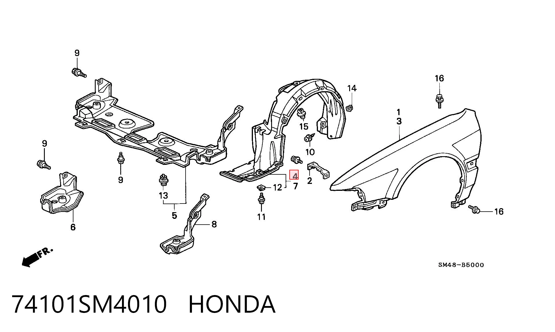 Comprar Paso de rueda delantero derecho Honda Accord IV CB3, CB7 a bajo precio