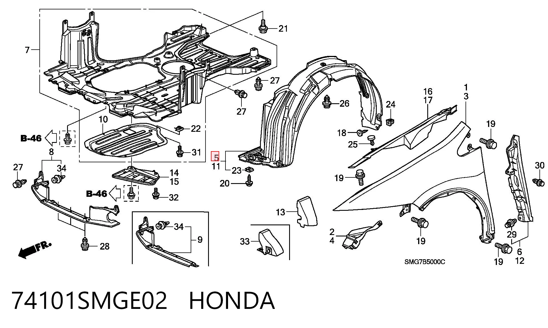 74101SMGE02 Honda