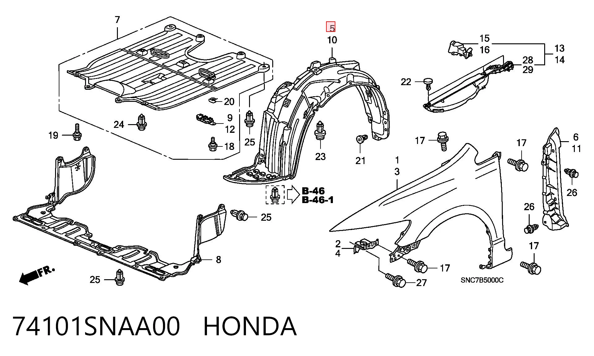 74101SNAA00 Honda Paso rueda delantero derecho