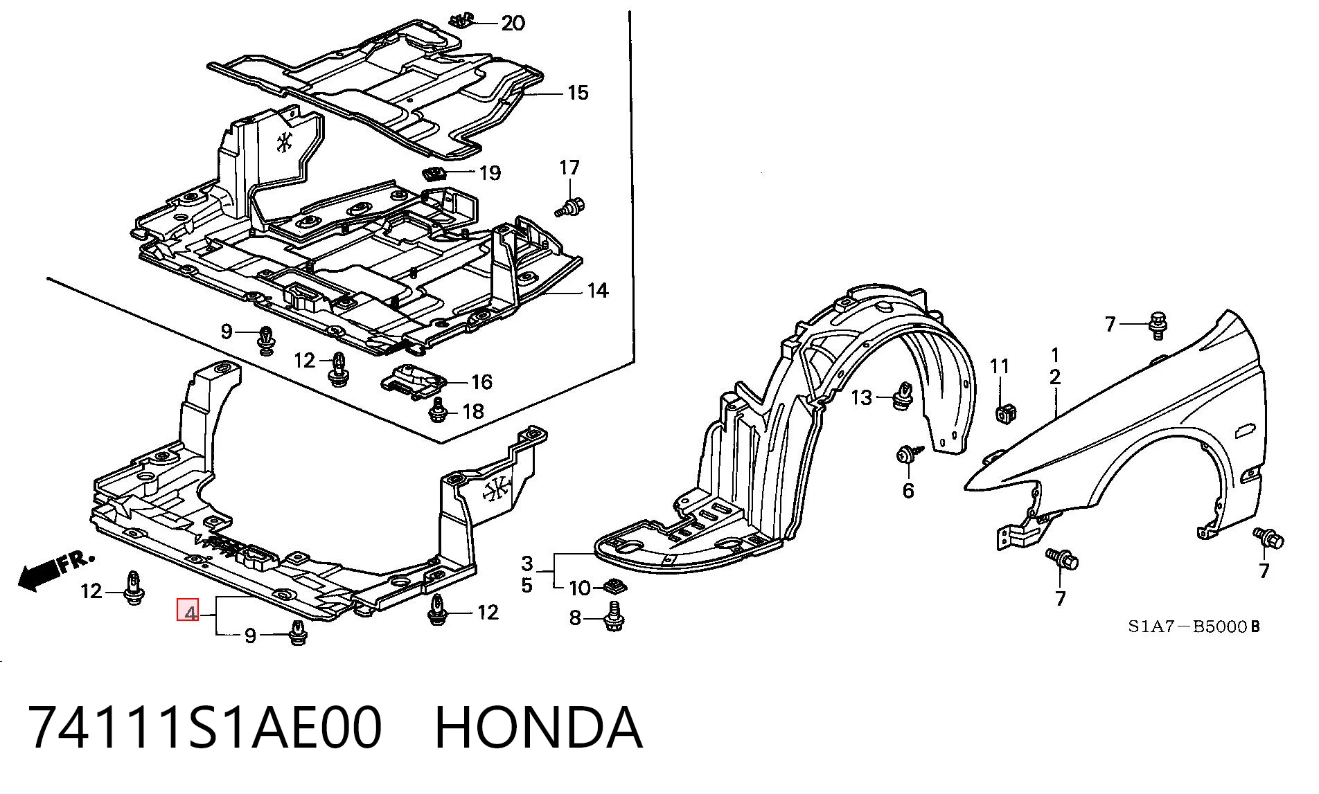 74111S1AE00 Honda