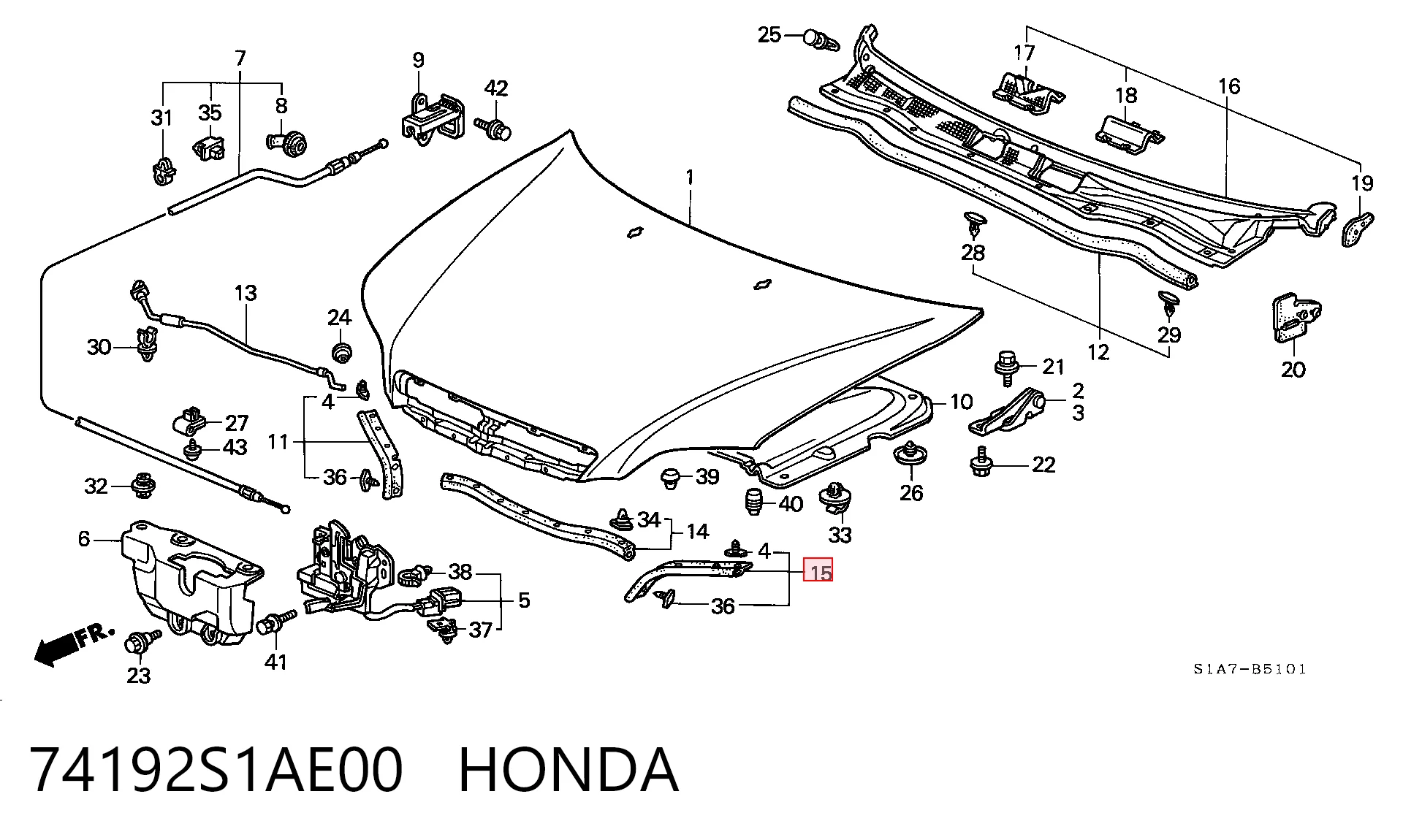 74192S1AE00 Honda