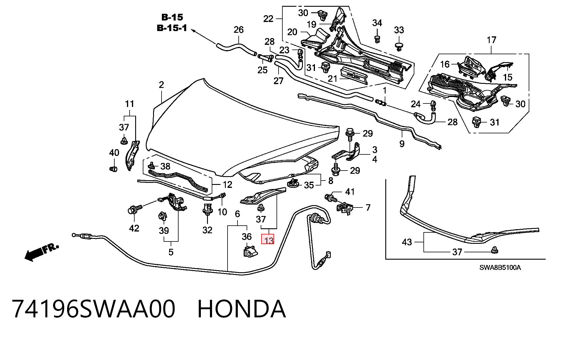 74196SWAA00 Honda 