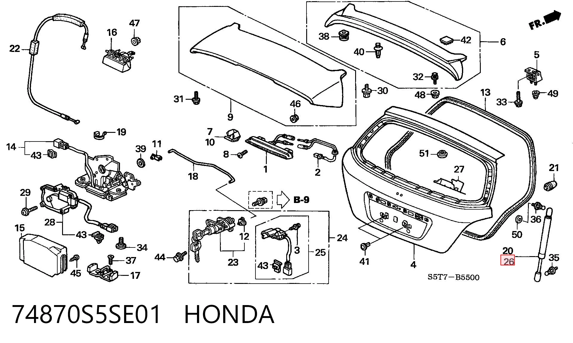 Amortiguadores de maletero Honda Civic VII (EU, EP, EV)