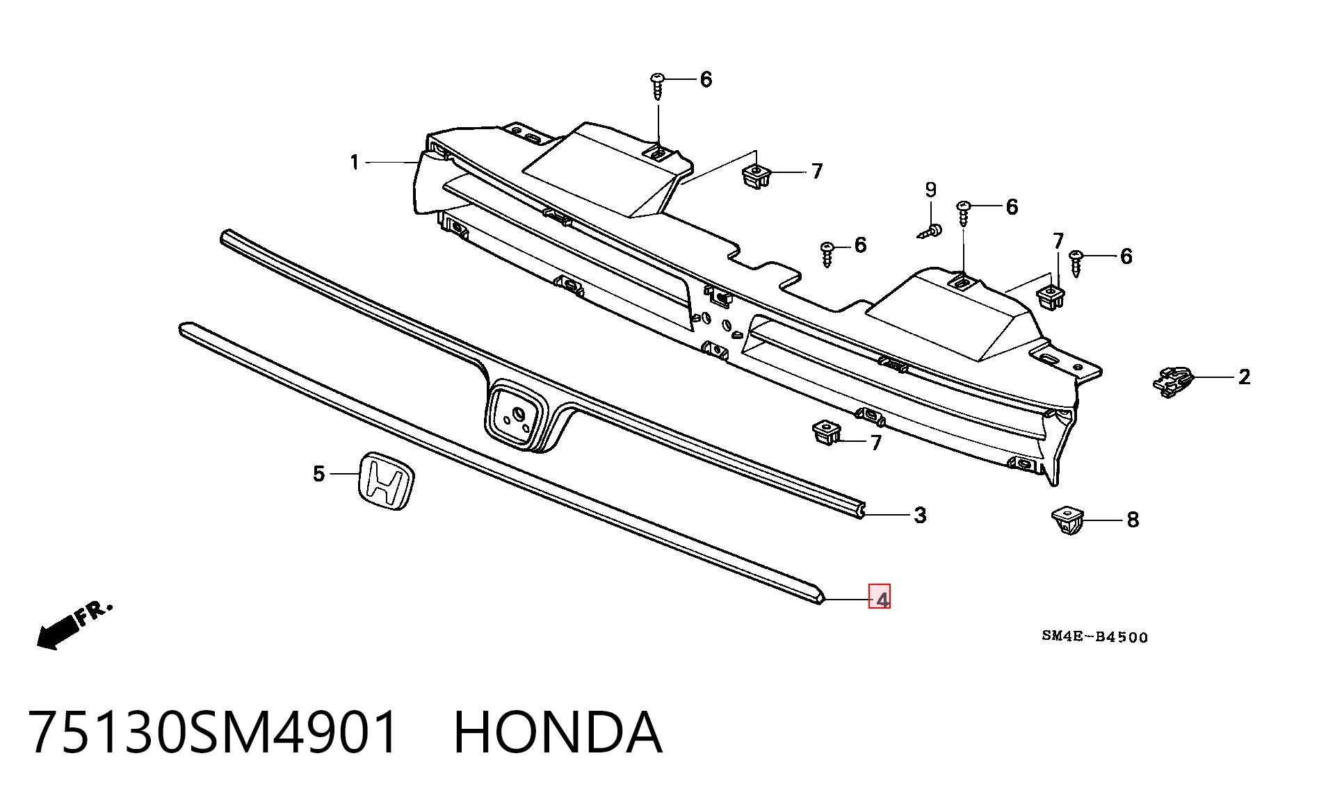 Parrilla para Honda Accord CB3, CB7