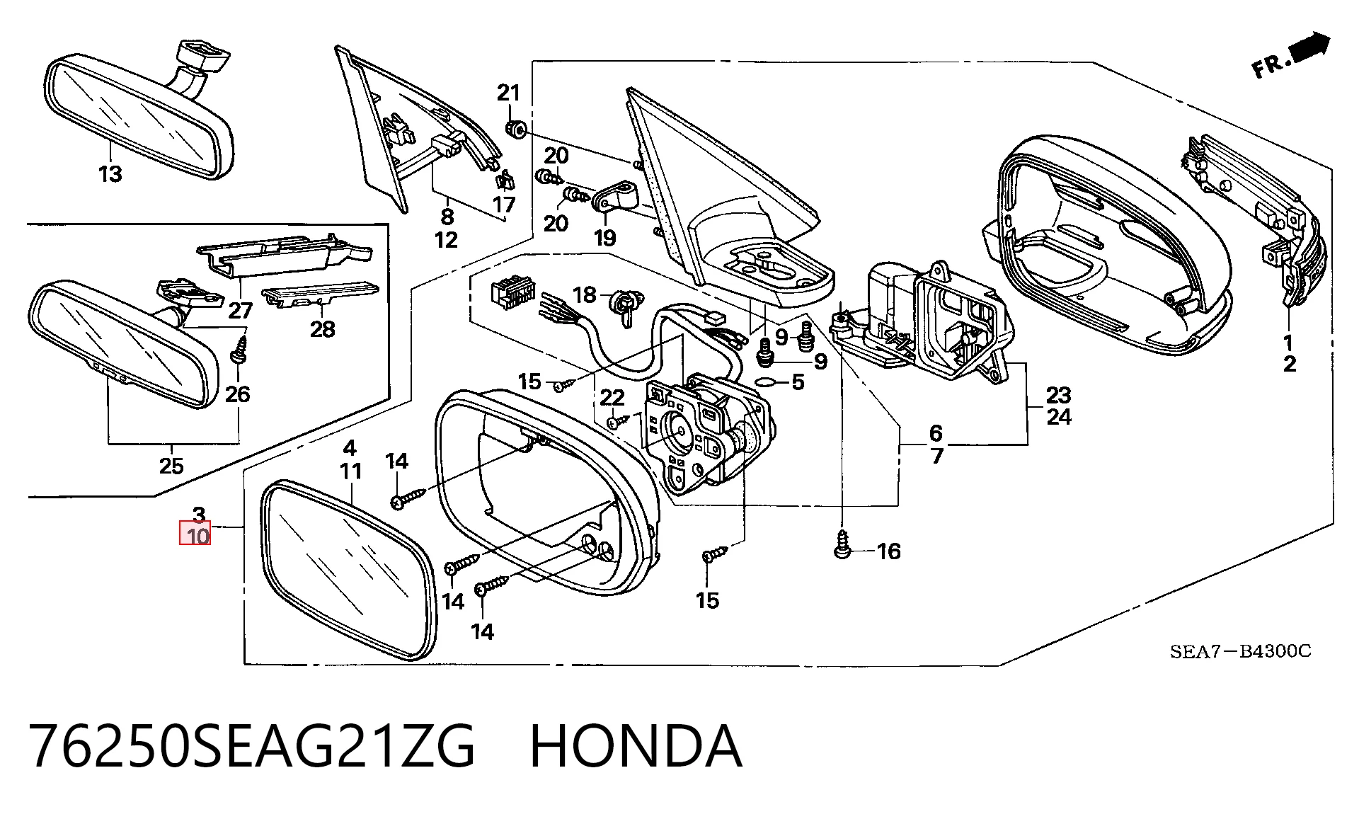 Espejo izquierdo Honda Accord VII sedán (CL, CM) (2003 - 2008) precio, desde 156,53 EUR