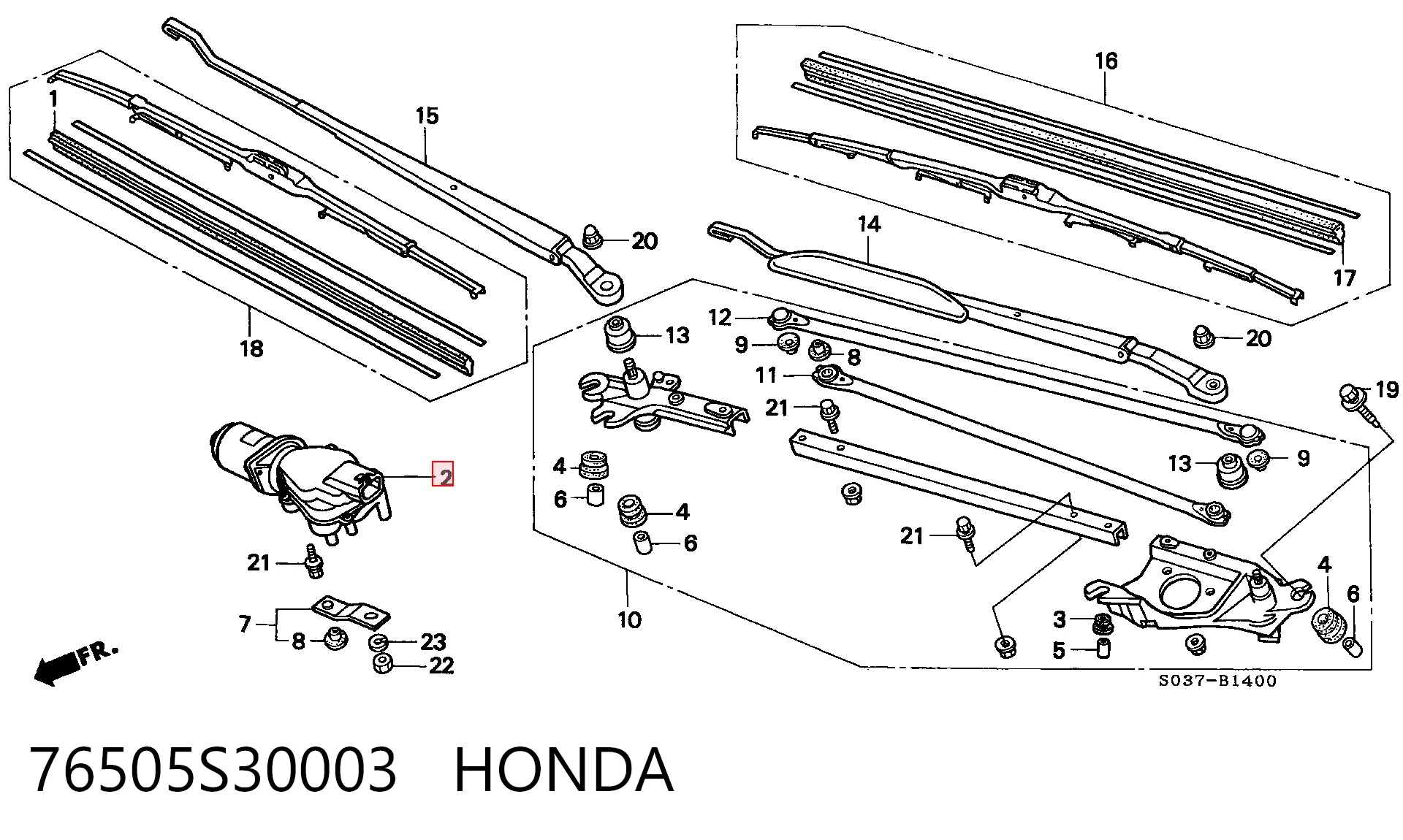 Comprar Motor del limpiaparabrisas Honda Civic VI EJ9, EK3/4 a bajo precio