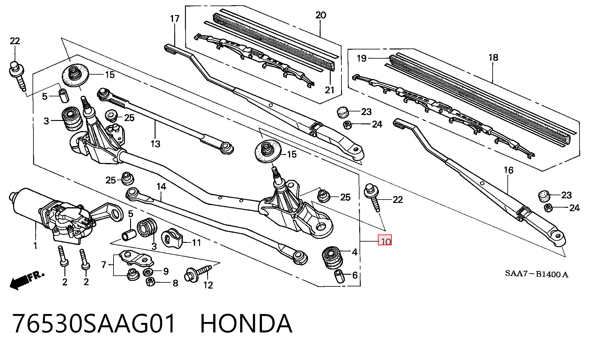 Comprar Varilla de limpiaparabrisas Honda Jazz  GD, GE