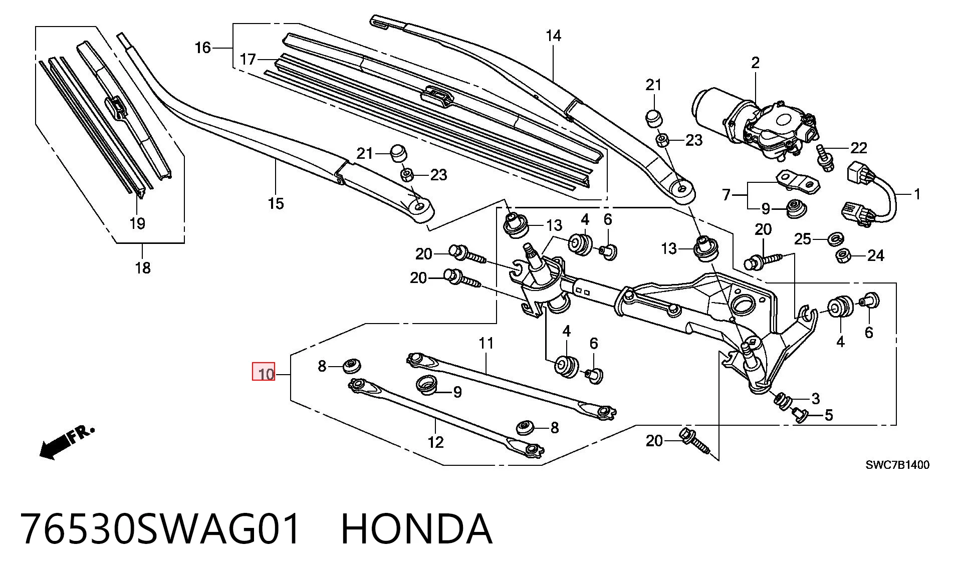 Comprar Varilla de limpiaparabrisas Honda CR-V III RE