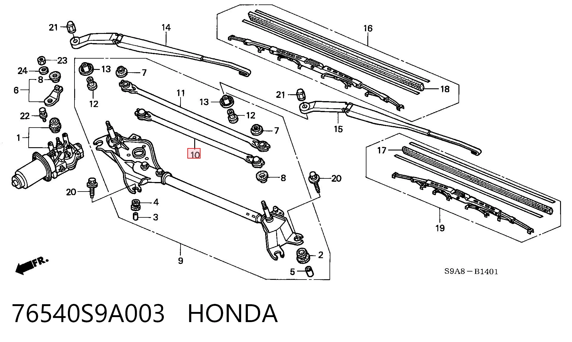 Trapezio del limpiaparabrisas Honda CR-V  SUV comprar en España