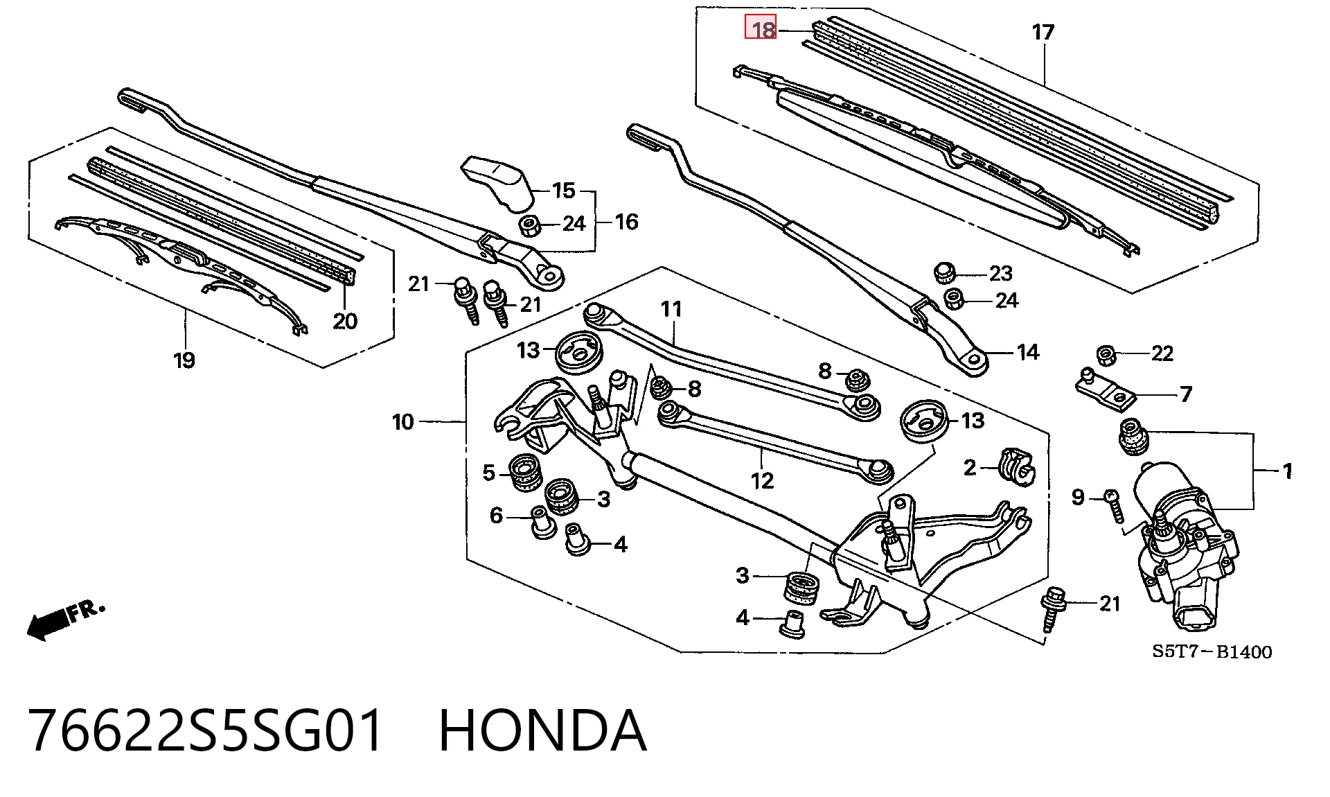 76622S5SG01 Honda