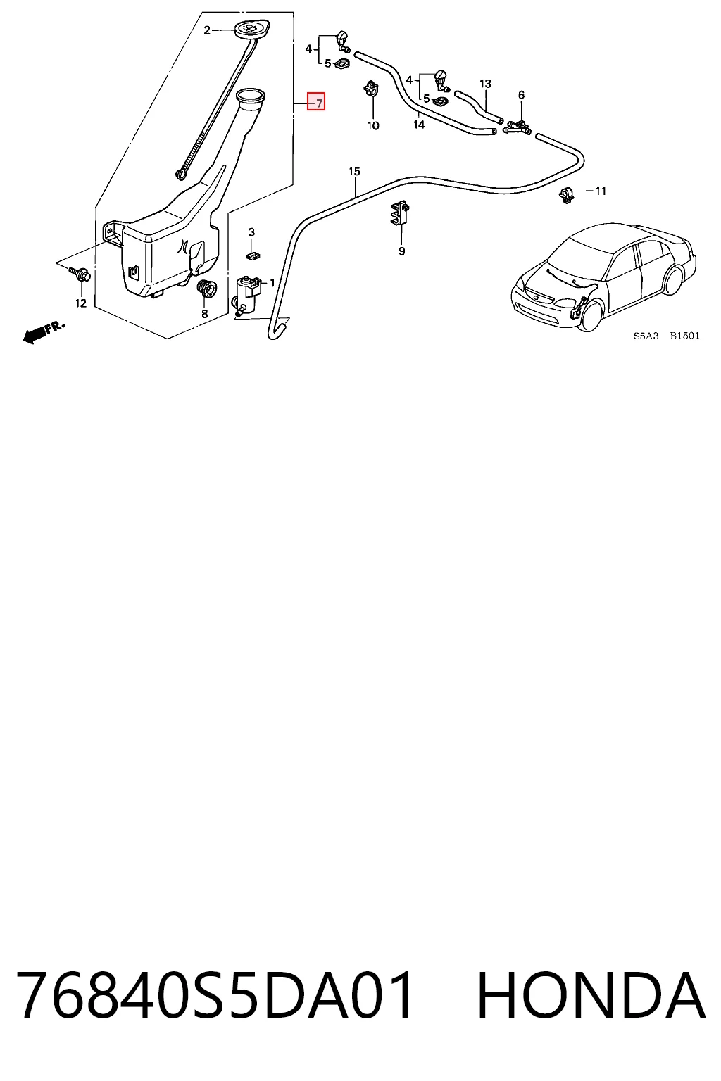 Comprar Depósito de líquido limpiaparabrisas Honda Civic VII EU, EP, EV a bajo precio