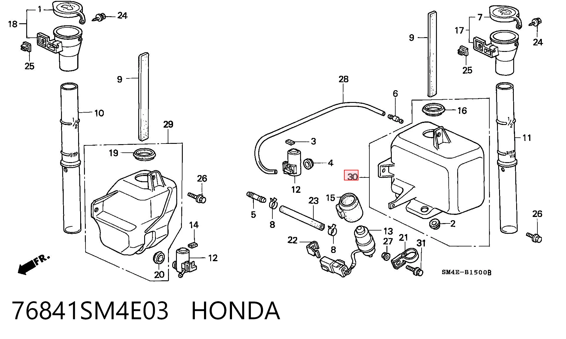 Comprar Depósito de líquido limpiaparabrisas Honda Accord IV CB3, CB7 a bajo precio