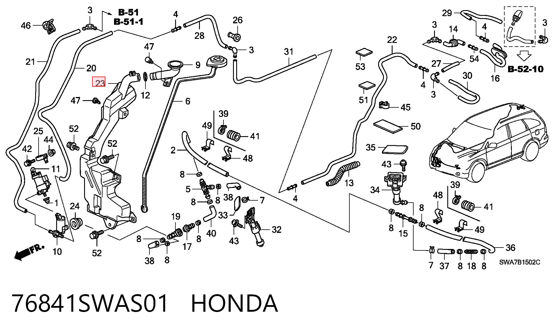 76841SWAS01 Honda