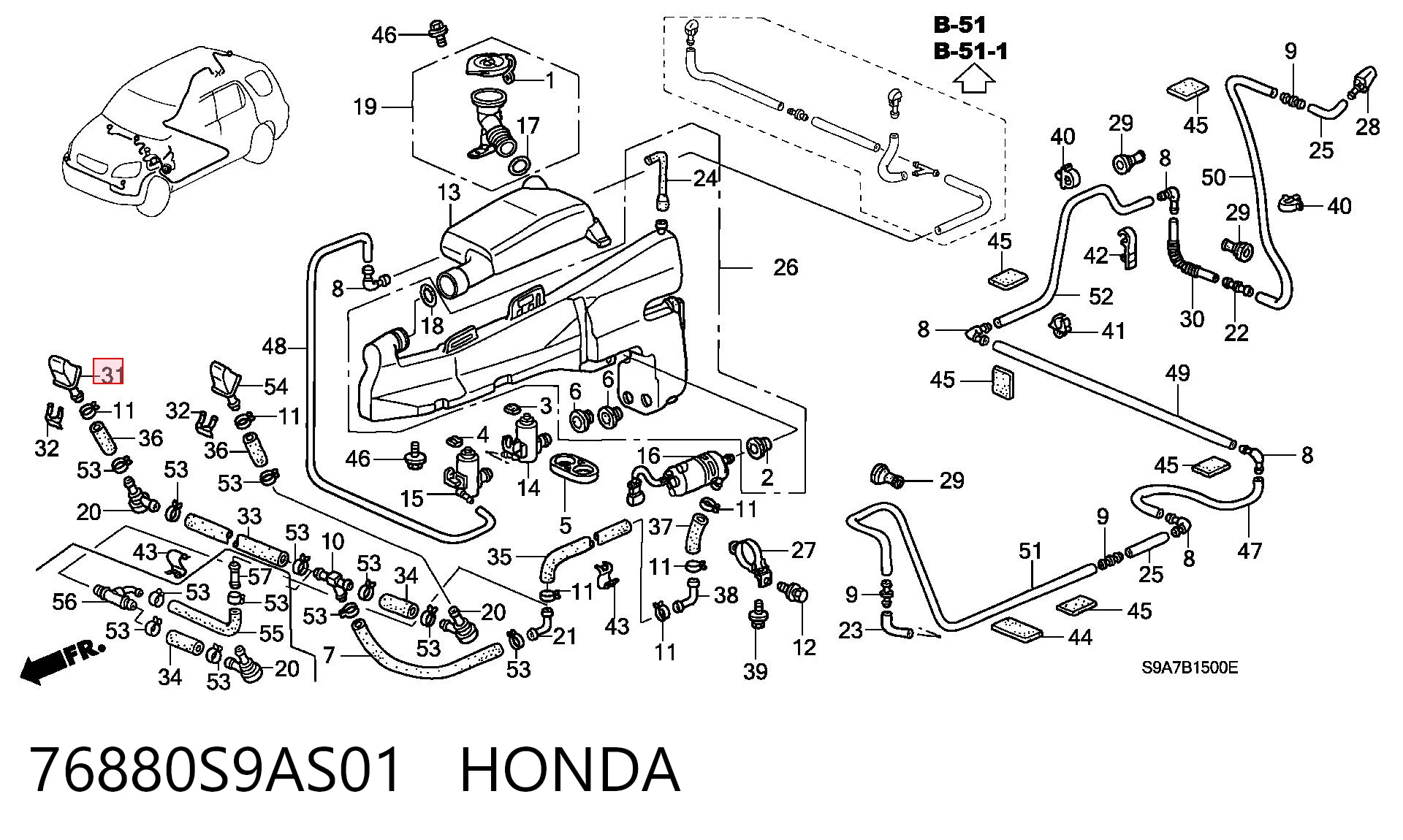 76880S9AS01 Honda