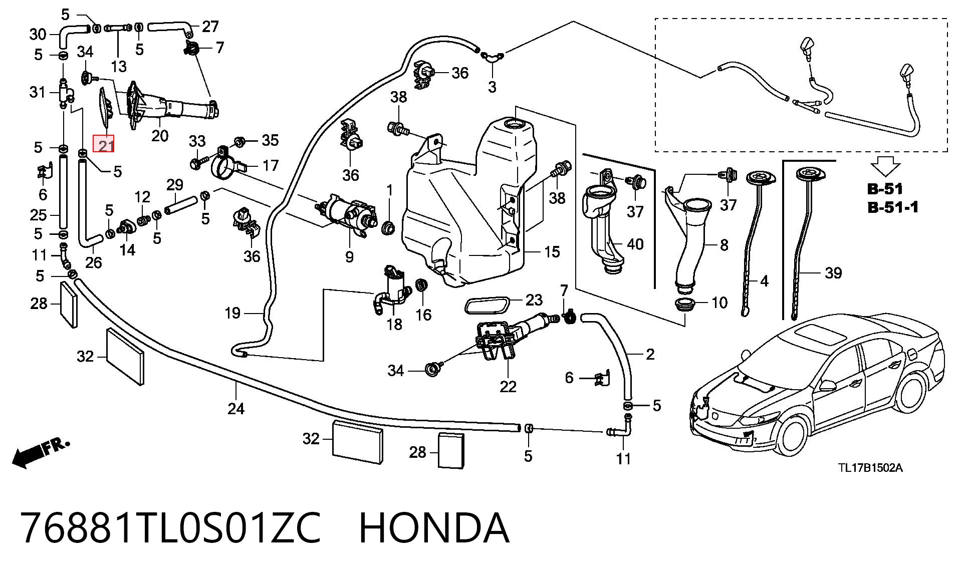 76881TL0S01ZC Honda